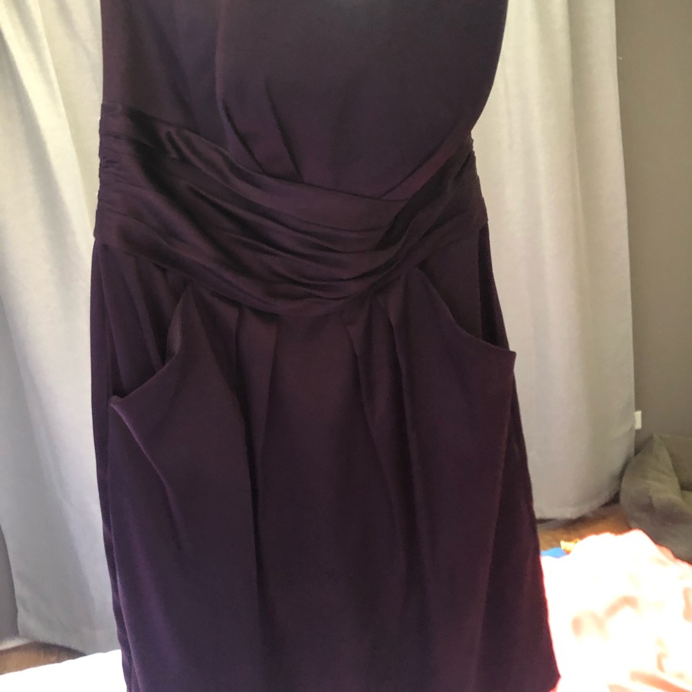 Strapless Purple Pocket Dress